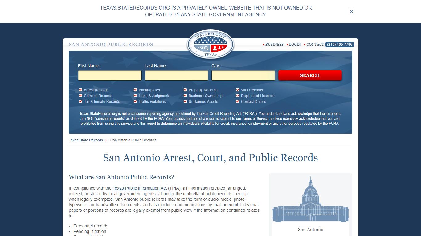 San Antonio Arrest and Public Records | Texas.StateRecords.org